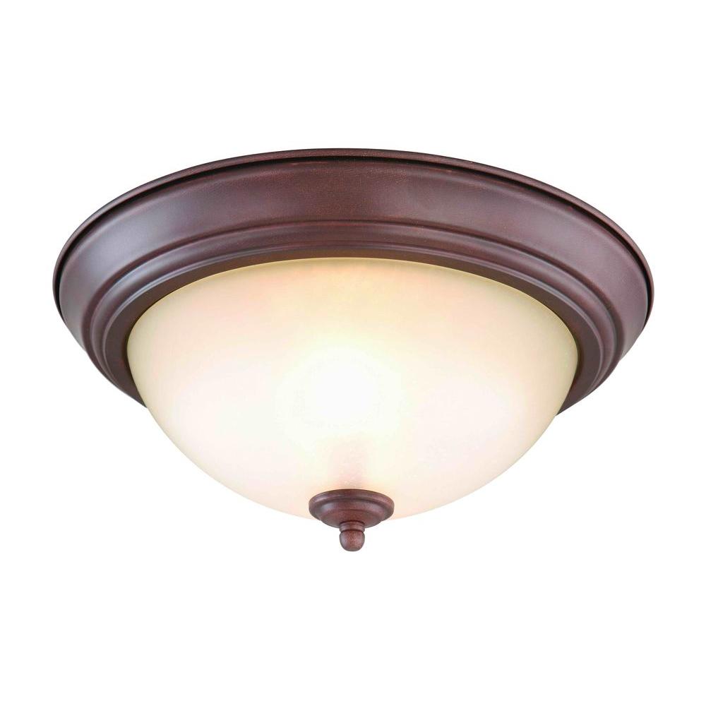 Commercial Electric 2 Light Nutmeg Flush Mount Set Of Commercial Electric 2 Light Nutmeg Flush Mount Set Of