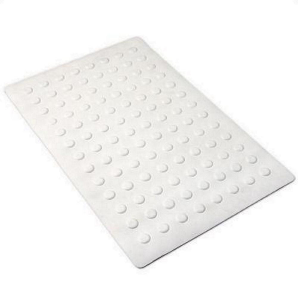 white rubber bath mat