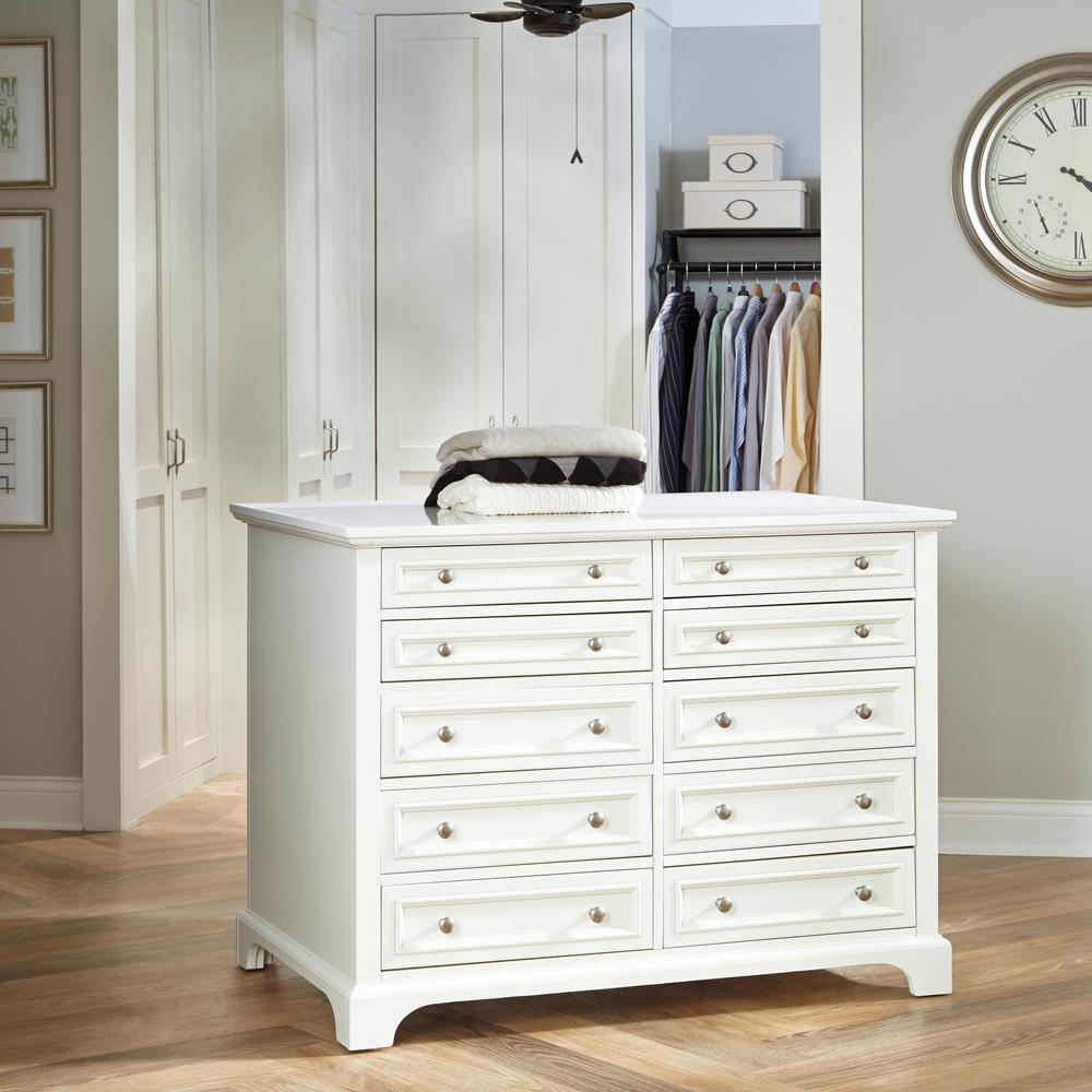 Homestyles Naples 48 In W Closet Island In White 5530 940 The