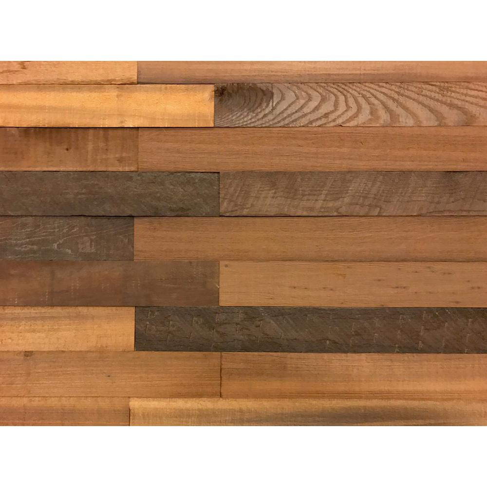 Easy Planking 1 4 In X 3 In X 2 Ft Brown Reclaimed Smart Paneling 3d Barn Wood Wall Plank Design 1 20 Case