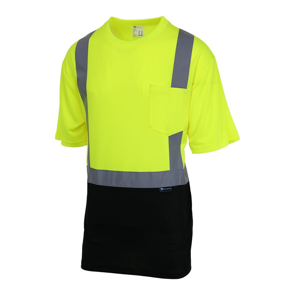 Maximum Safety Unisex Large Hi Vis Black Short Sleeve 