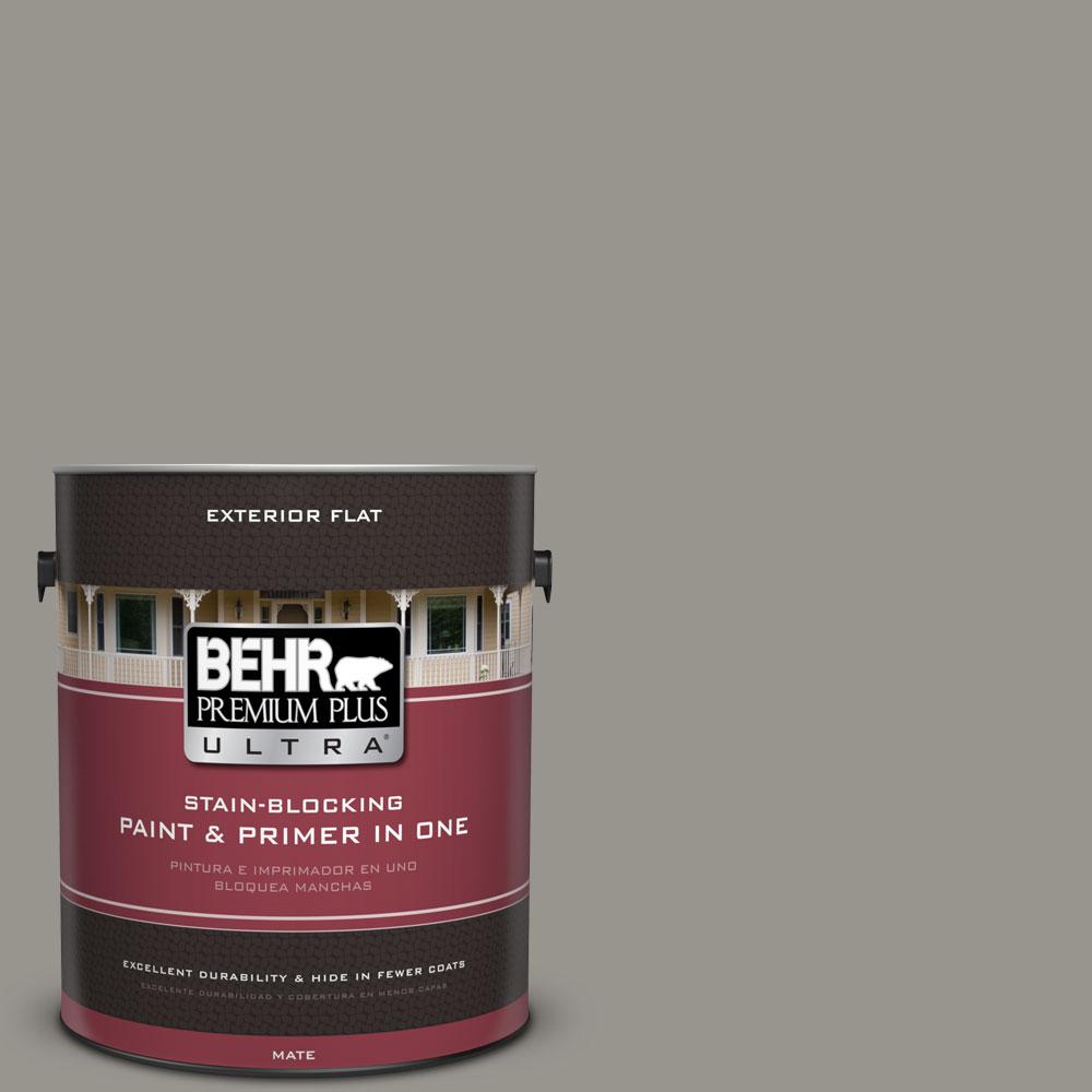 Behr Premium Plus Ultra 1 Gal N360 4 Battleship Gray Flat Exterior N360 4 Battleship Gray Flat Exterior Paint And Primer In One 485401 The Home Depot