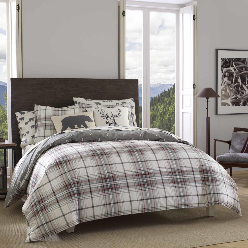 Eddie Bauer Alder 3Piece Charcoal King Comforter Set 223958 The Home