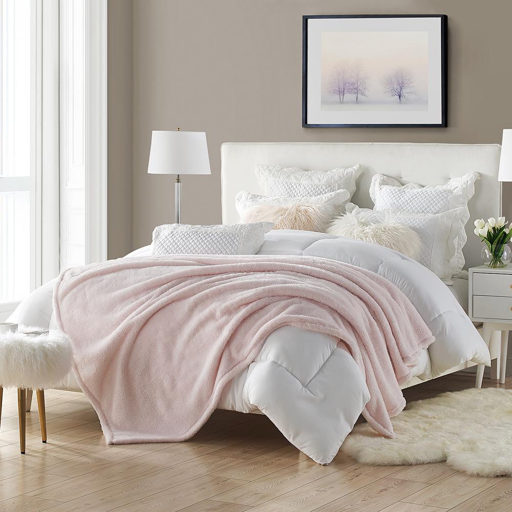 swift home 60 in. x 70 in. Blush Super Plush High Pile Faux Fur Oversized Throw Blanket was $36.99 now $22.19 (40.0% off)