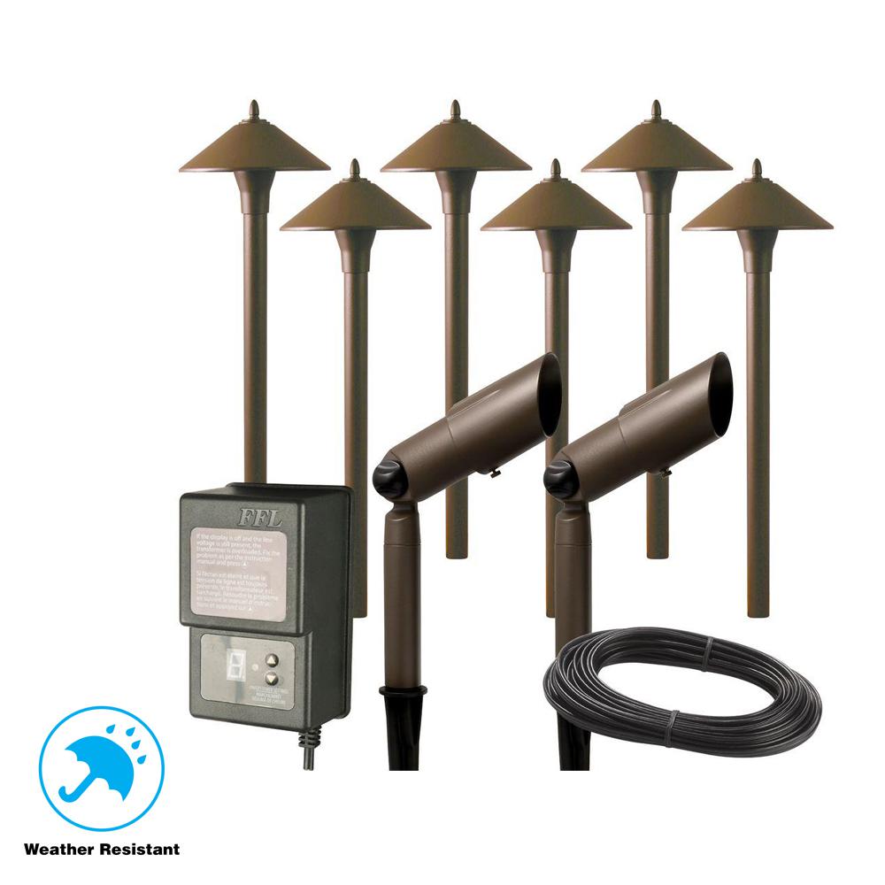 Low Voltage Aged Br Outdoor Halogen Landscape Path Light And Spot Kit With Transformer 8 Pack Low Voltage Aged Br Outdoor Halogen Landscape Path Light And Spot Kit With Transformer 8 Pack