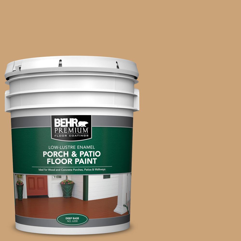 Behr Premium 5 Gal Bic 30 Corkboard Color Low Lustre Enamel Interior Exterior Porch And Patio Floor Paint 630005 The Home Depot
