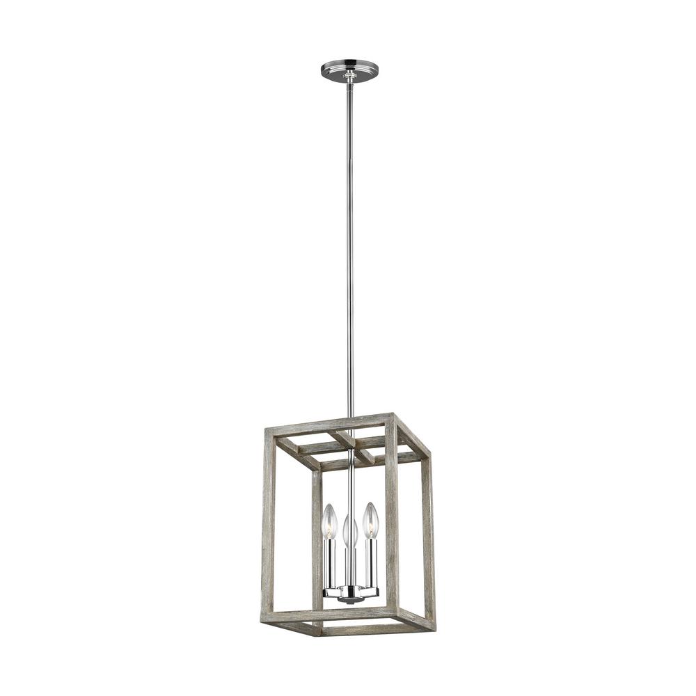 Sea Gull Lighting Moffet Street 3 Light Washed Pine And Chrome Accents Pendant With Dimmable Candelabra Led Bulbs Sea Gull Lighting Moffet Street 3 Light Washed Pine And Chrome Accents Pendant With Dimmable Candelabra Led Bulbs