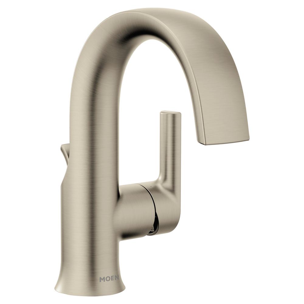 MOEN Doux Single Hole 1-Handle Bathroom Faucet in Brushed ...