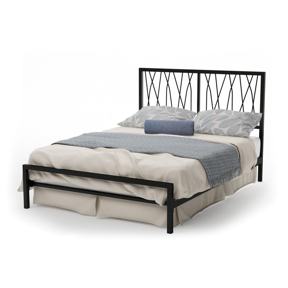 Wrought Iron Beds Headboards Bedroom Furniture The Home Depot Ivy Black Metal Queen Size Bed