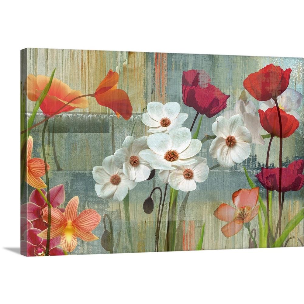 Storm Poppies FLoral Canvas Art Print Flowers picture
