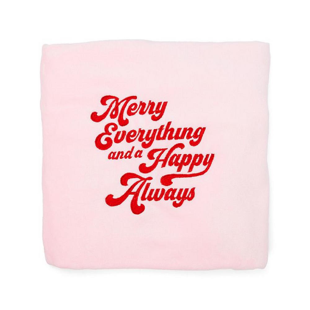 Pink Merry Blanket 50 In X 60 In Holiday Throw Blanket Christmas Decoration 10004 The Home Depot