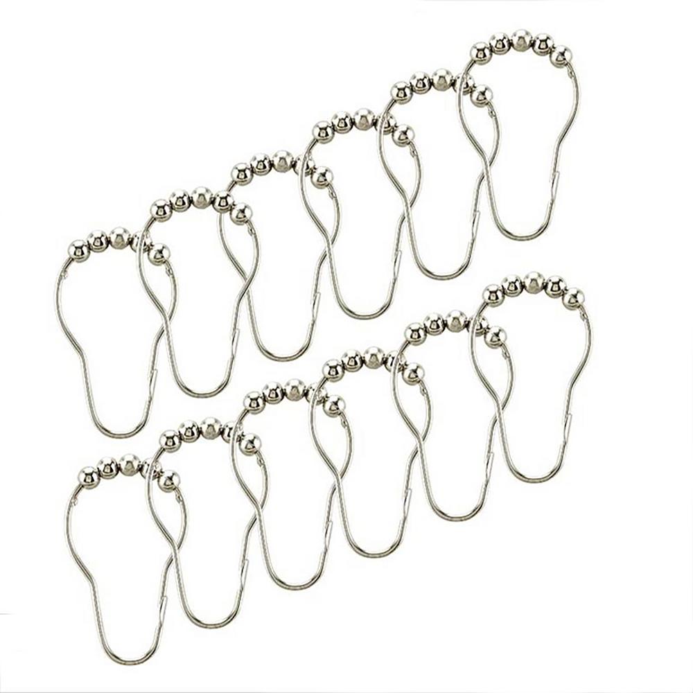 Bath Bliss Shower Curtain Rings In Chrome 12 Pack 5292 Chr The
