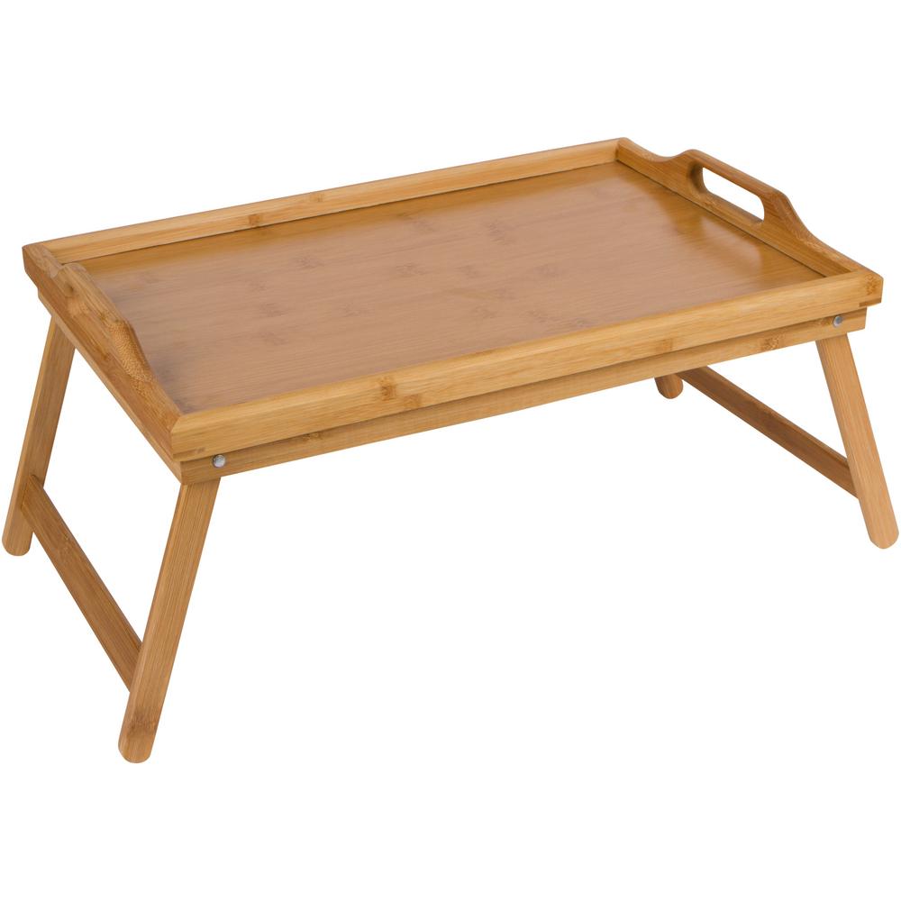 Trademark Innovations 20 In Bamboo Folding Bed Tray And Laptop Bamboo Folding Bed Tray And Laptop With Handles