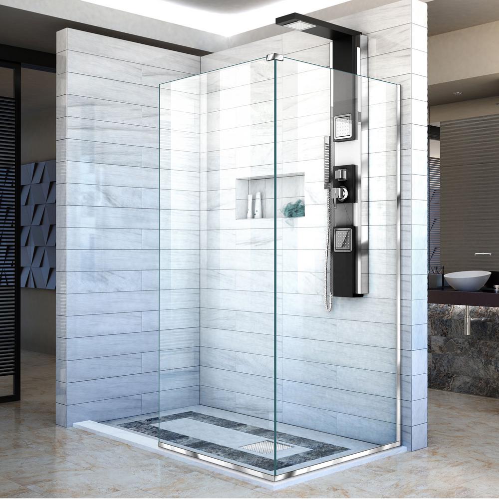 Dreamline Linea 30 In X 34 72 Semi Frameless Corner Fixed H Semi Frameless Corner Fixed Shower