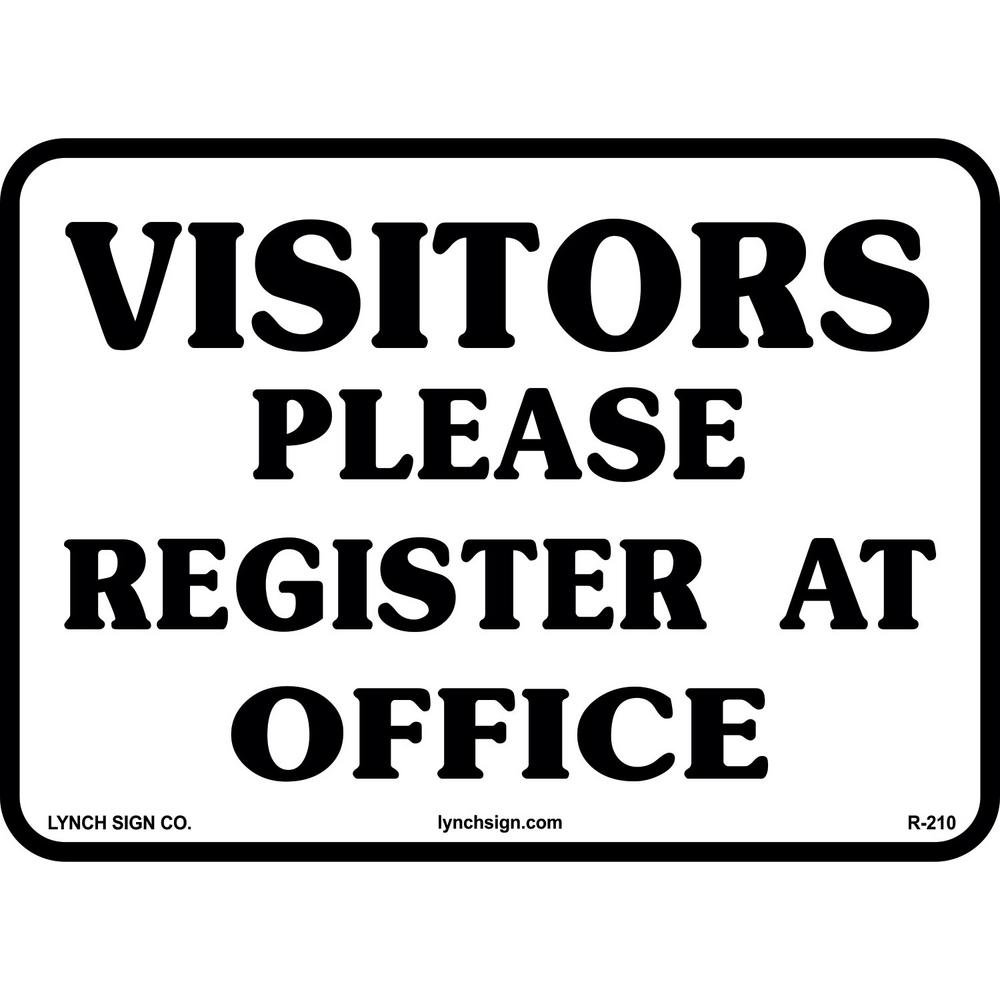 14 in x 10 in visitor sign in sign printed on more durable visitors signage