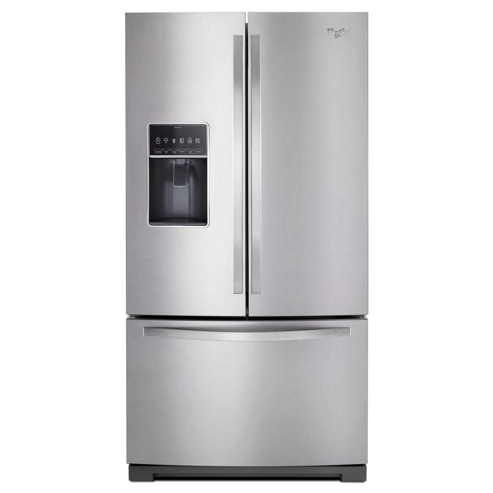 Whirlpool 36 in. W 26.8 cu. ft. French Door Refrigerator in ...