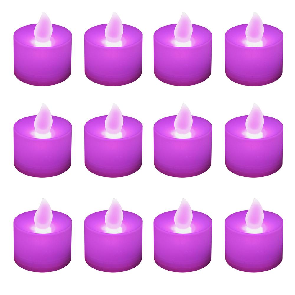 Lumabase Purple LED Tealights (Box of 12)80112 The Home Depot