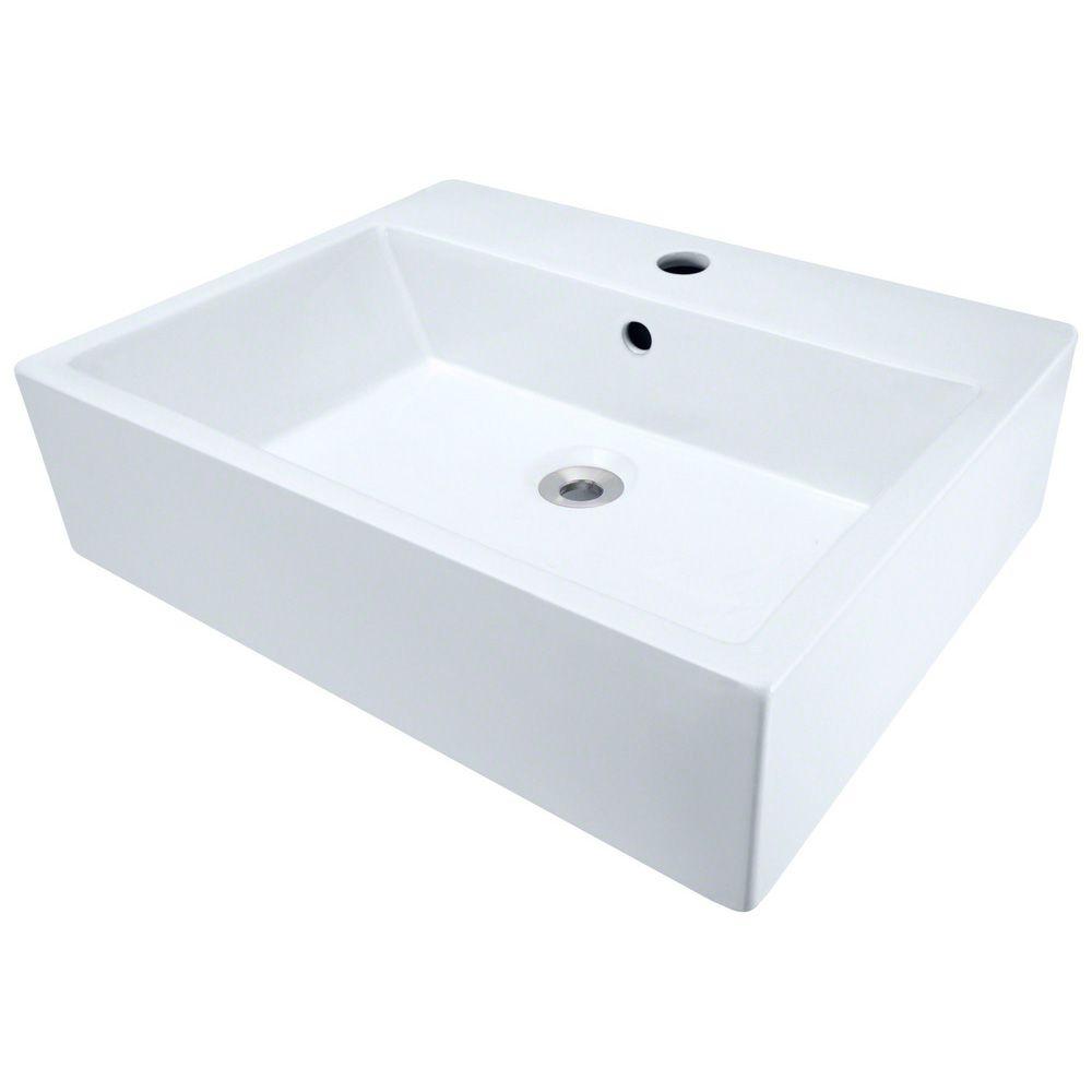Polaris Sinks Bath The Home Depot Porcelain Vessel Sink In White