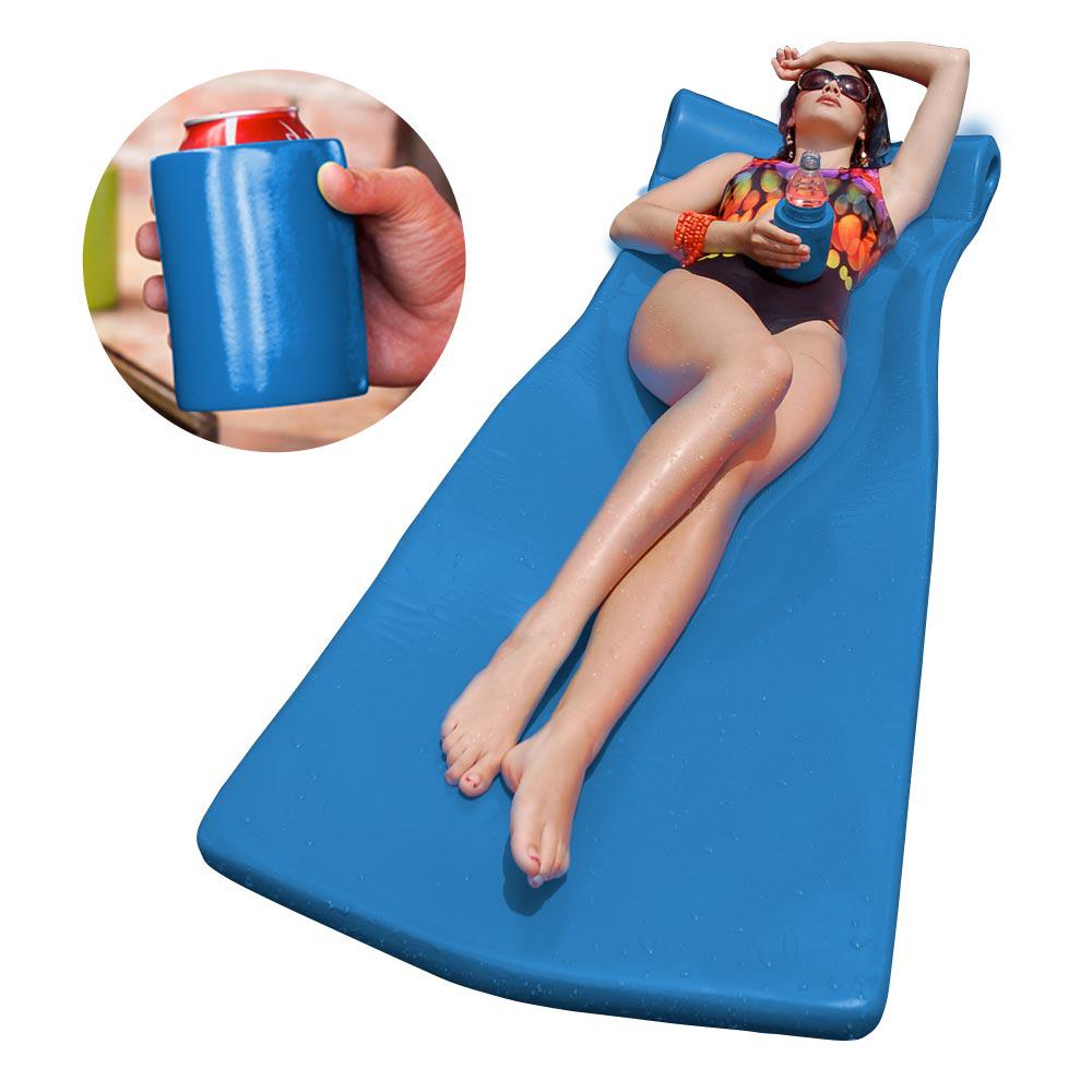 Pool Mate Xx Large Foam Mattress With Bonus Koozie Blue Pool Float