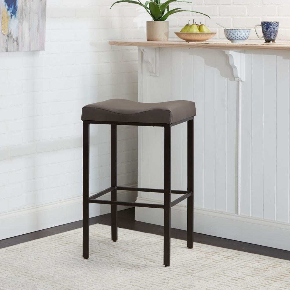 Silverwood Furniture Reimagined Saddle 29 In Metal Gray Bar Silverwood Furniture Reimagined Saddle 29 In Metal Gray Bar Stool