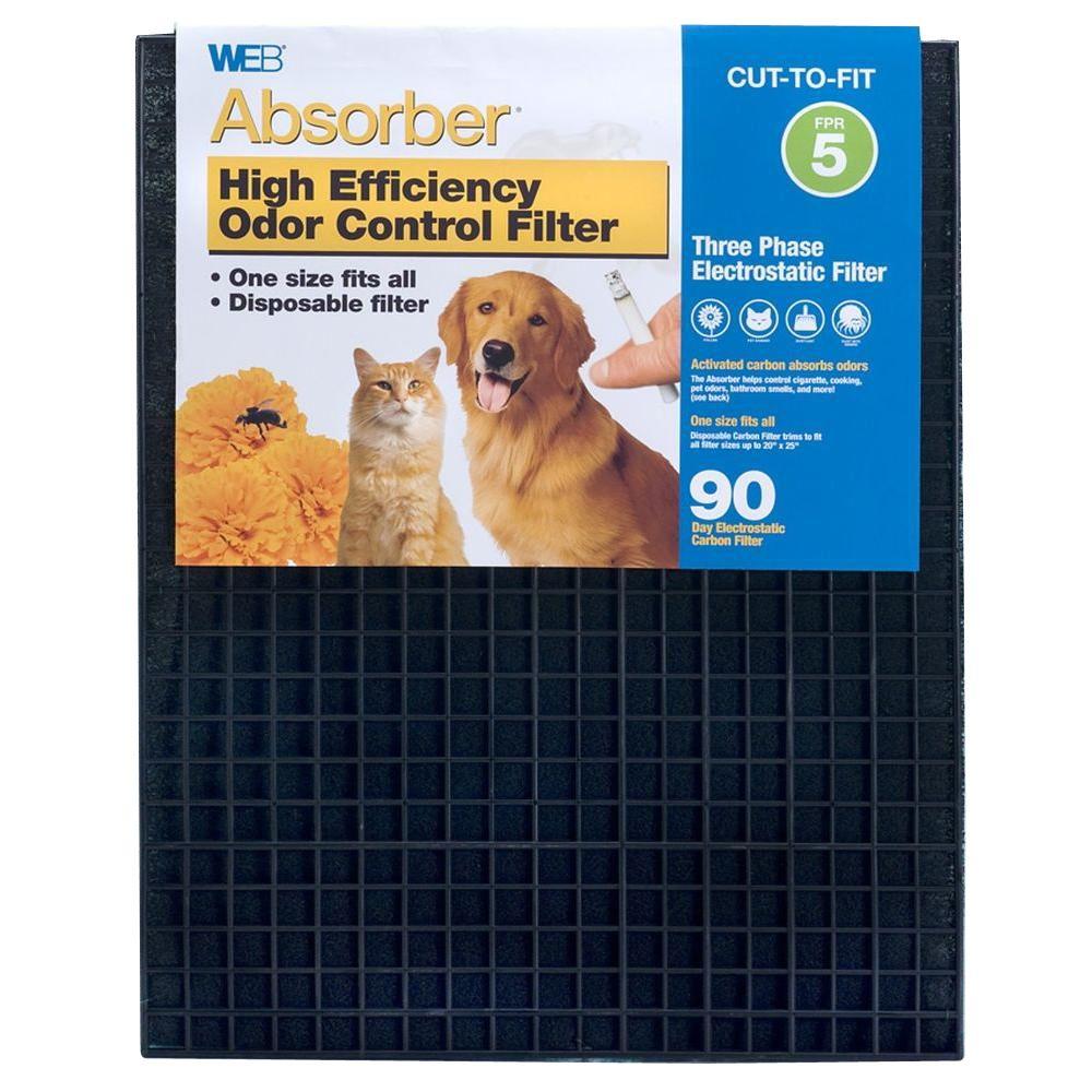 Web 20 in. x 25 in. x 1 in. Absorber Odor Control FPR 5 Air Filter ...