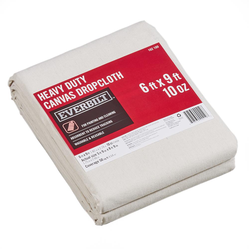 Everbilt 5-3/4 Ft. X 8-3/4 Ft. Canvas Drop Cloth-69CV8 - The Home Depot