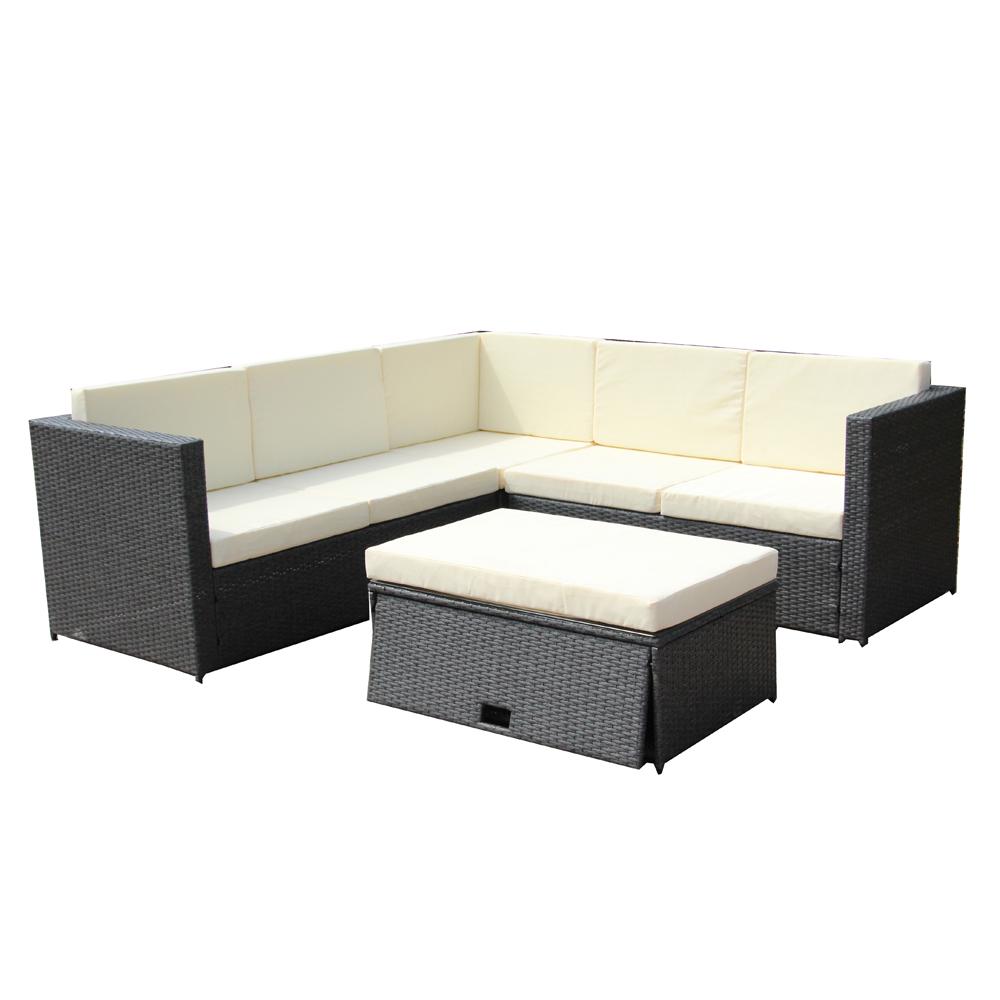 Galvanized Steel Patio Furniture Outdoors The Home Depot Dark Gray 4 Piece Wicker Patio Conversation Set With Cream Cushions