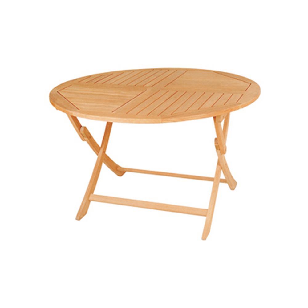 Hiteak Furniture Jett Round Teak Folding Outdoor Dining Table Hlt083b The Home Depot