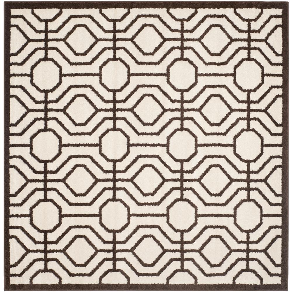 Safavieh Amherst Ivory/Brown 7 ft. x 7 ft. Indoor/Outdoor Square Area