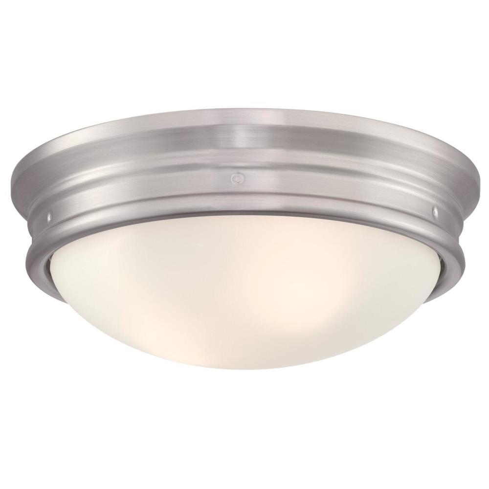 Westinghouse Meadowbrook 13 In 2 Light Brushed Nickel Flush Mount