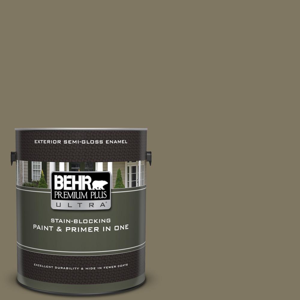 BEHR Premium Plus Ultra 1 gal. ORW7 Spanish Sand SemiGloss Enamel