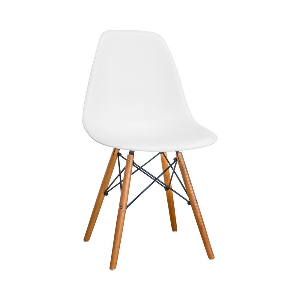 Mod Made Paris Tower White Dining Side Chair With Wood Legs Set Of Mod Made Paris Tower White Dining Side Chair With Wood Legs Set Of 2