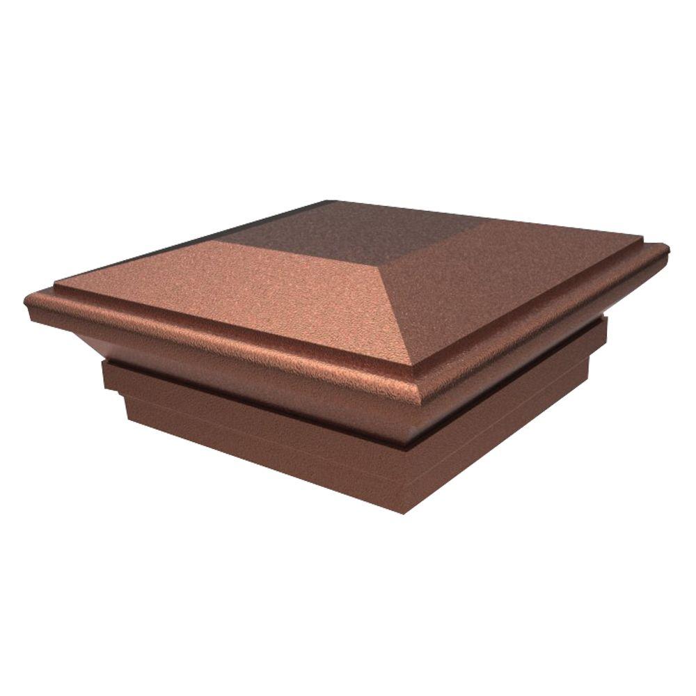 Veranda 5 in. x 5 in. Vinyl Antique Copper Contemporary Fence Post Top