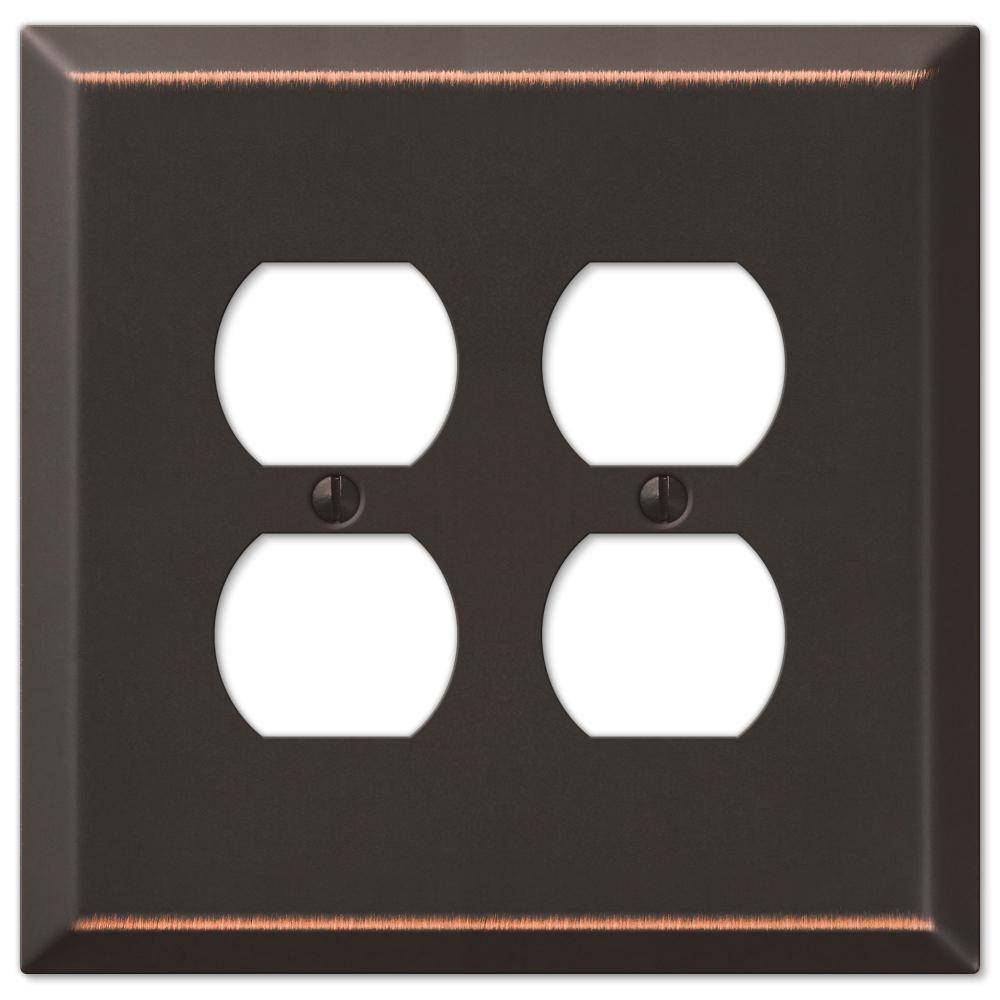 Amerelle Oversized 2 Duplex Wall Plate, Aged Bronze463DDDB The Home Depot