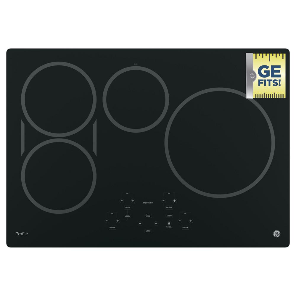 GE Profile 30 in. Electric Induction Cooktop in Black with 4 Elements