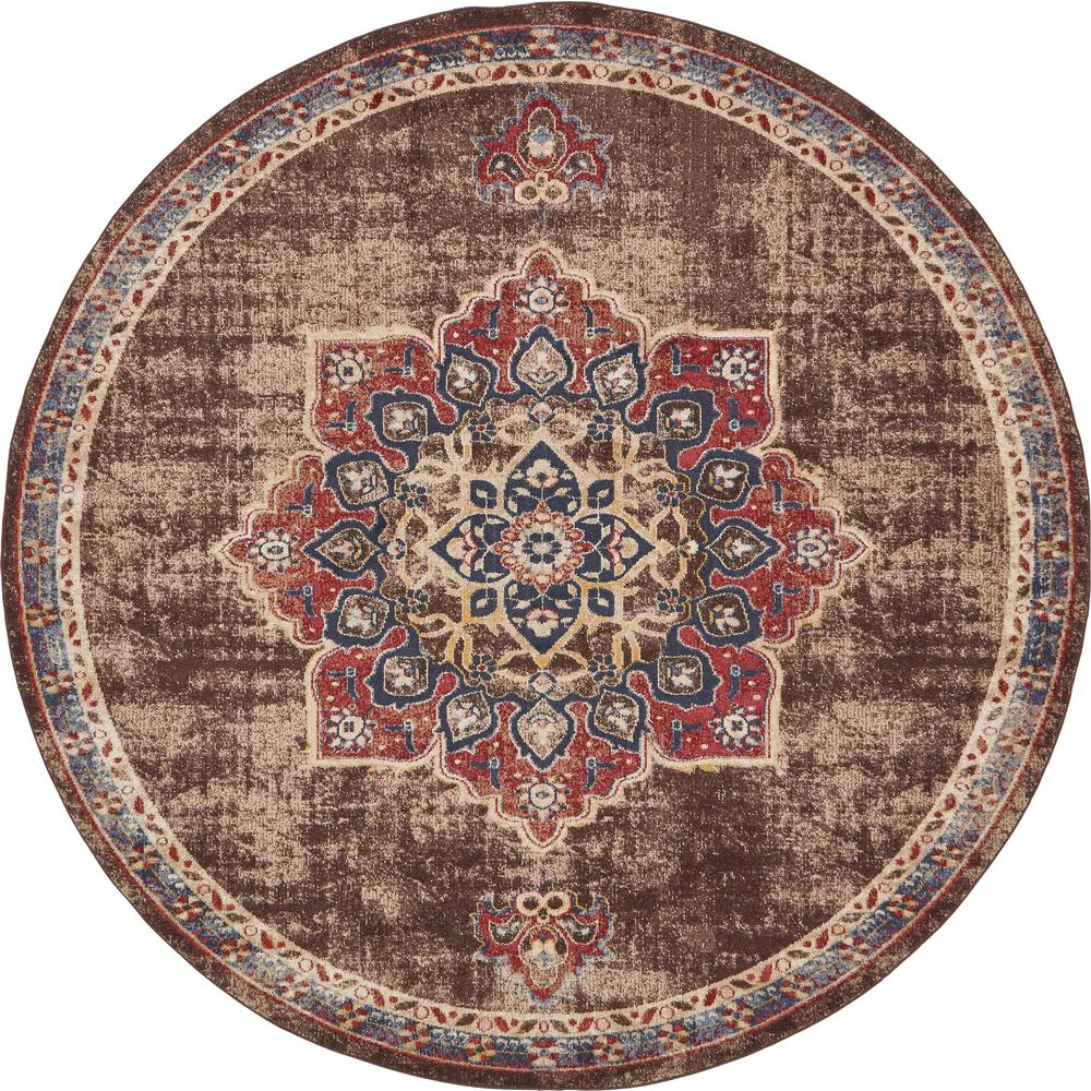 Unique Loom Heriz Brown 8 ft. x 8 ft. Round Area Rug3119151 The Home