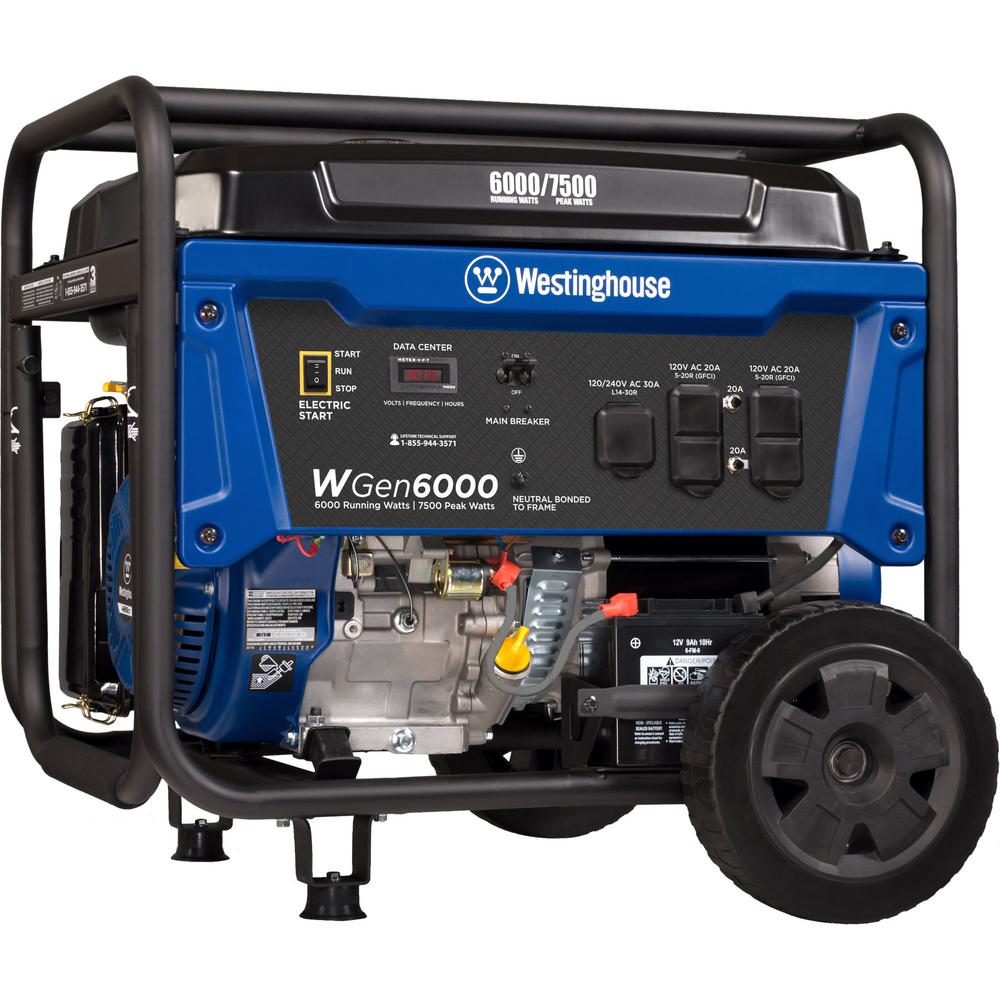 Westinghouse 7,500/6,000Watt Gasoline Powered Electric Start Portable