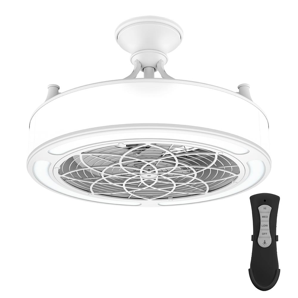 Stile Anderson 22 In Led Indoor Outdoor White Ceiling Fan With Stile Anderson 22 In Led Indoor Outdoor White Ceiling Fan With Remote Control Cf0140 The Home Depot