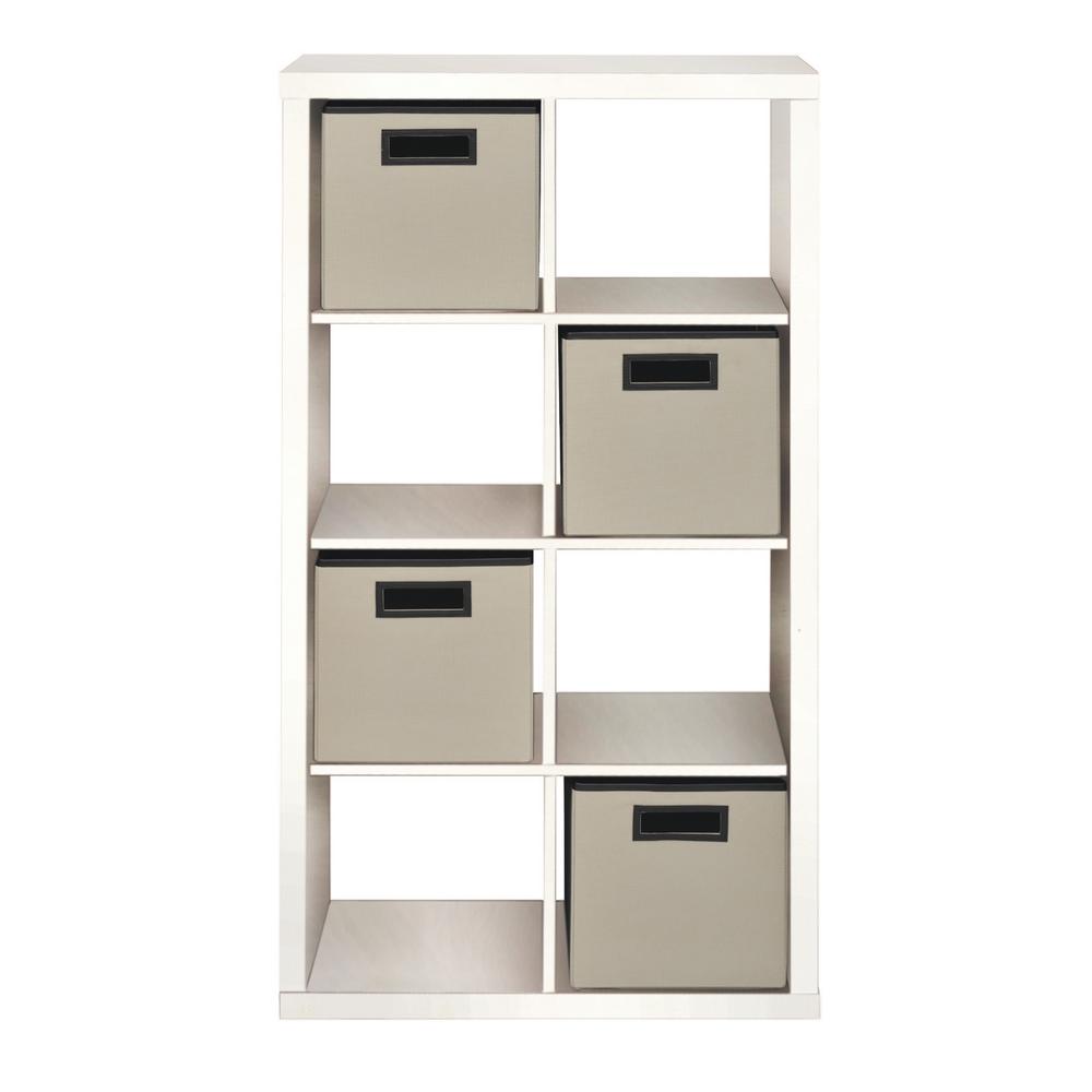 26.42 in. x 50.51 in. White 8-Cube Organizer with 4-Fabric Bins, Amelia white finish was $149.99 now $82.49 (45.0% off)