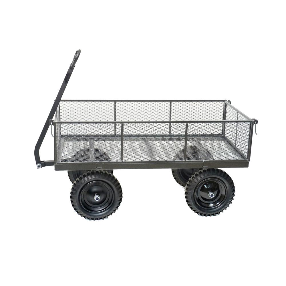 FORZA 1200 lbs. Heavy-Duty Garden Steel Cart with Flat Free 13 in. x 3 ...