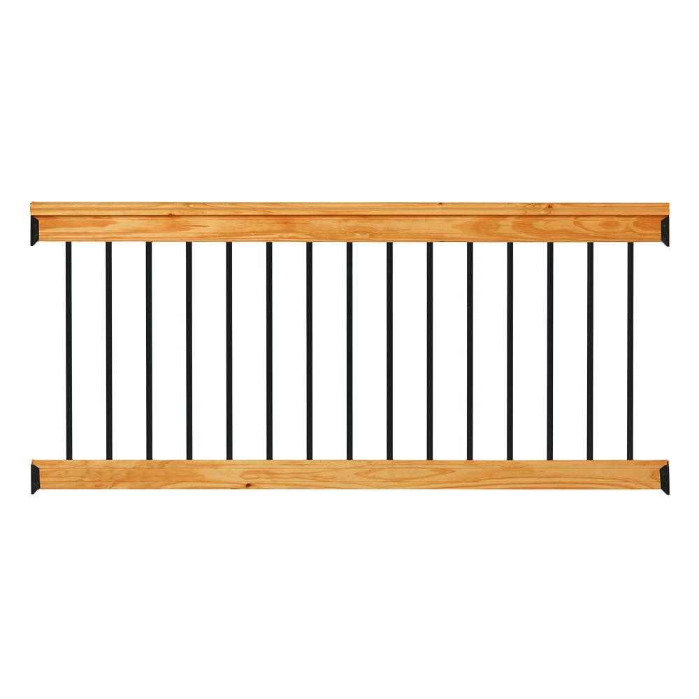 DeckoRail Western Red Cedar 6 ft. Railing Kit with Black Aluminum