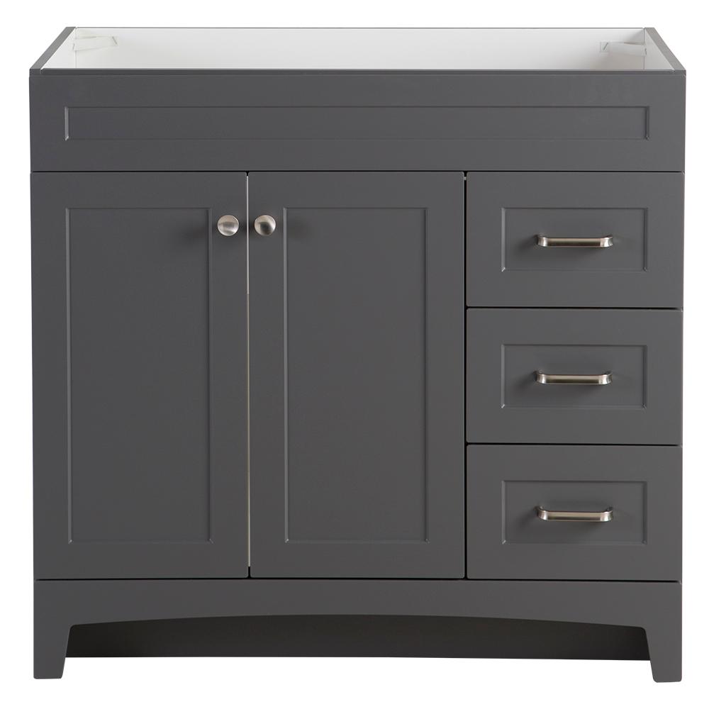 35 37 In Same Day Delivery Single Sink Vanities Without Tops Thornbriar 36 In W X 21 D Bathroom Vanity Cabinet Cement