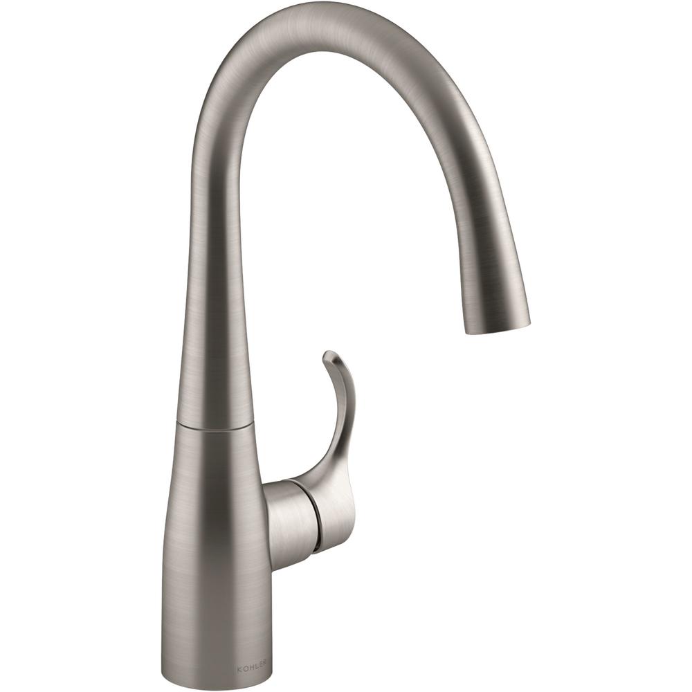 Kohler Simplice Single Handle Bar Faucet In Vibrant Stainless K