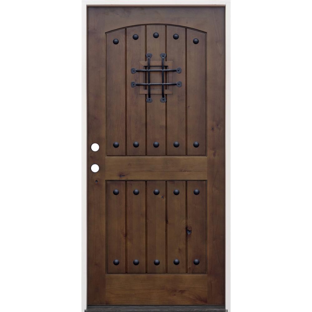 Pacific Entries 36 in. x 80 in. Walnut RightHand Inswing