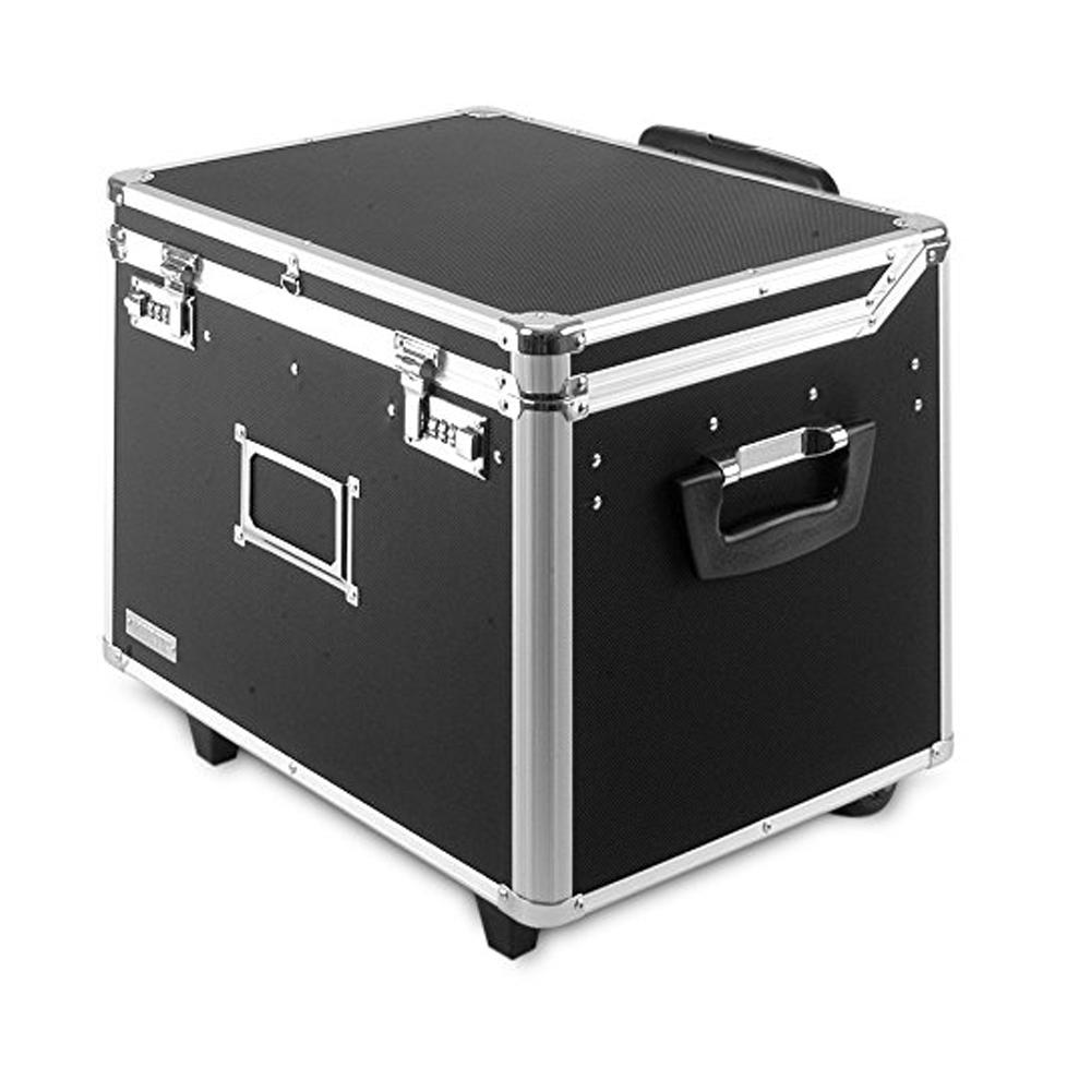 Vaultz Locking Letter/Legal Chest Black, Double Combination Locks