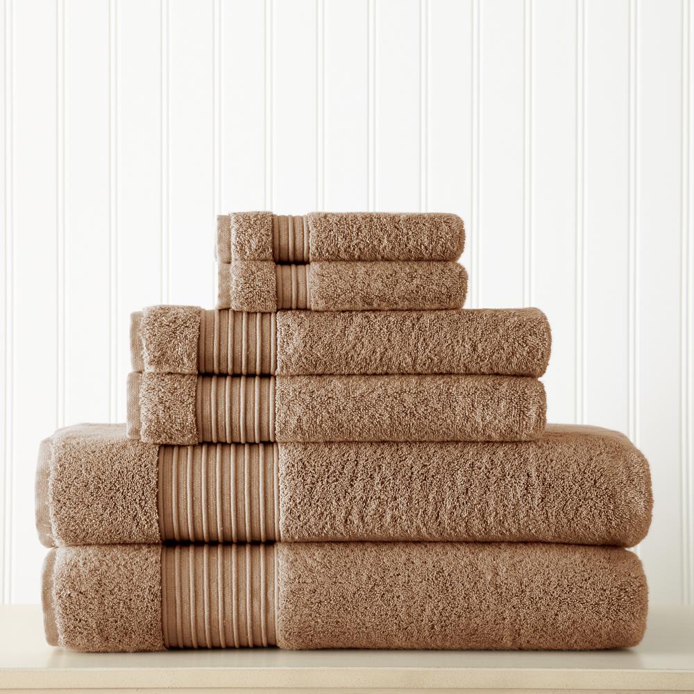 MODERN THREADS 6-Piece Mocha 100% Turkish Cotton Towel Set-5TL6TRKG-MOC-ST - The Home Depot