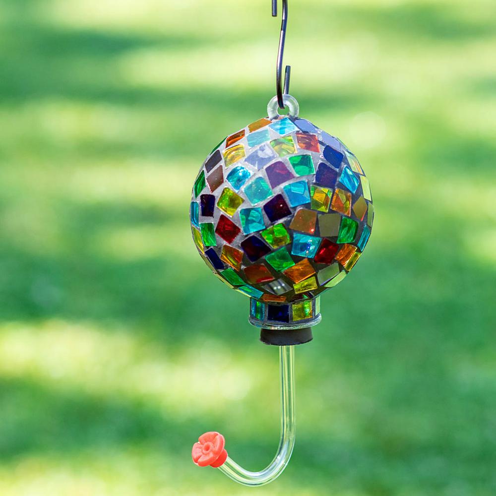 Audobon Workshop 4 In Colorful Mosaic Glass Hummingbird Feeder