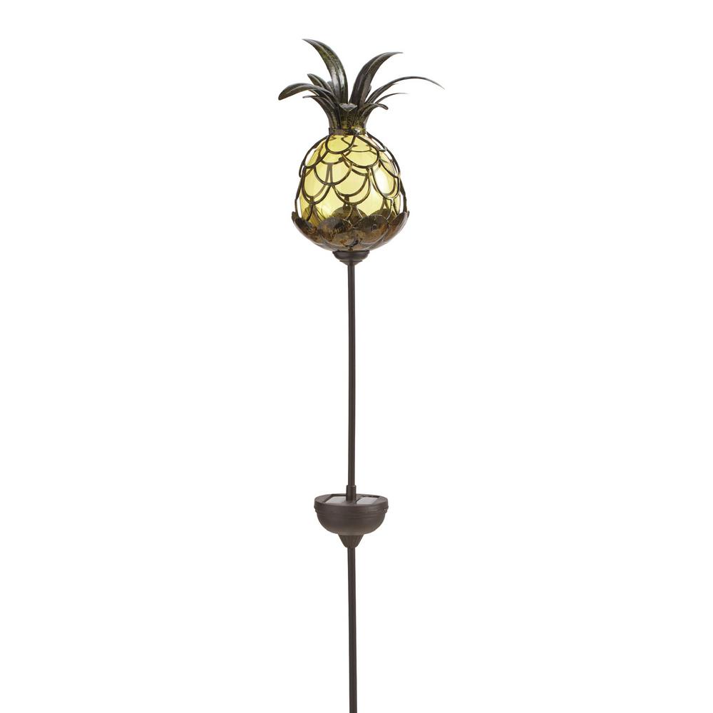 Moonrays 17 In Solar Integrated Led Pineapple Pathway Stake Light Solar Integrated Led Pineapple Pathway Stake Light