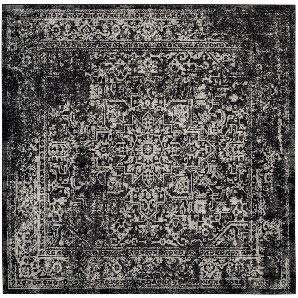 Square Jute Area Rugs The Home Depot Evoke Black Gray 5