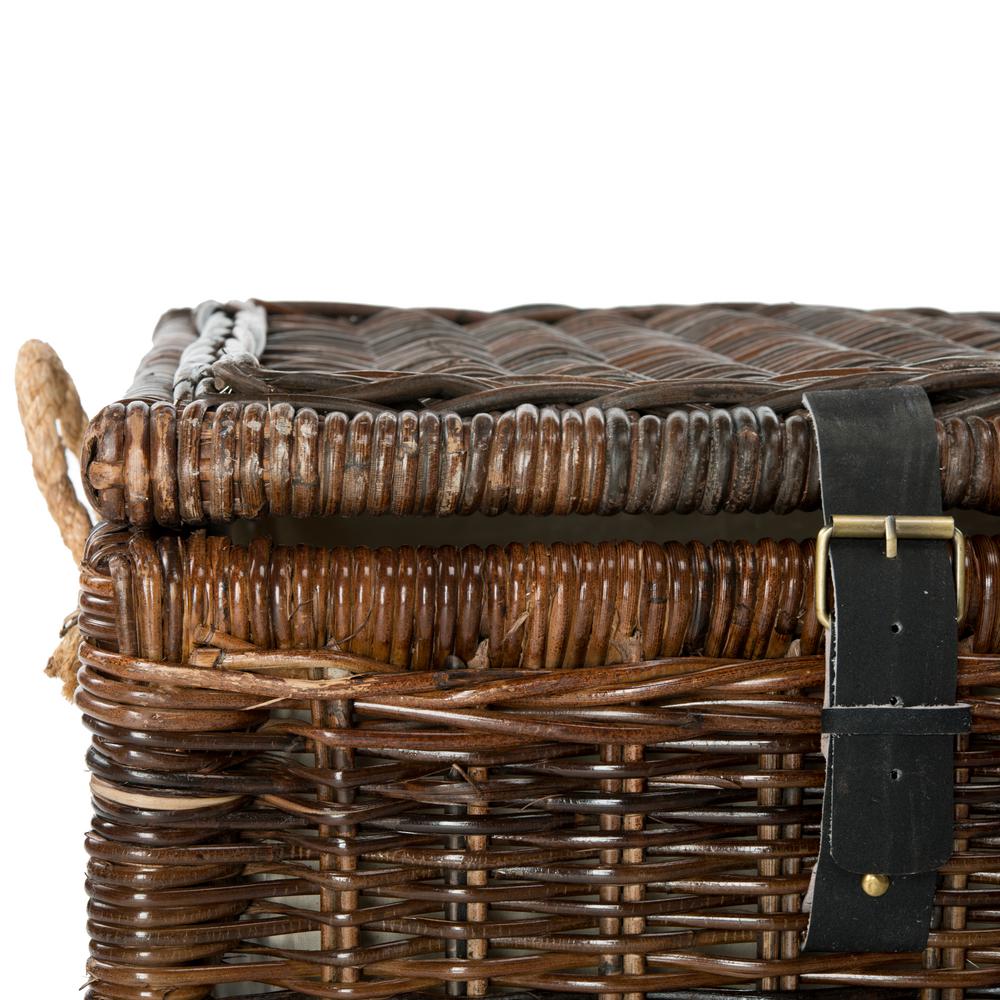 Happimess Caden 46 In Brown Wicker Storage Trunk Hpm9000b The